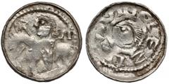 Medieval Poland Bolesław II Śmiały, Denar z jeźdźcem - leżące SŁadny detal i jakość bicia. Lekkie ryski nad jeźdźcem i na awersie. Pierwszy typ monet Bolesława Szczodrego. Jego książęcy denar, z menni