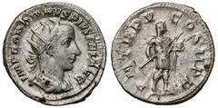 Ancient coins Gordian III (238-244 AD) AntoninianSilver, diameter 22 mm, weight 4,19 g. Awers: Popiersie cesarza w koronie promienistej, zbroi i paludamentum, w prawo, w otoku legenda IMP GORDIANVS PI
