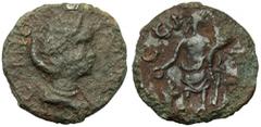 Ancient coins Cornelia Supera (253 AD) AE20, Mysia, Parium - VERY rareObverse: G CORN SVPERA AVGDiademed and draped bust right. Reverse: C G I H PARGenius standing to left, holding patera over flaming