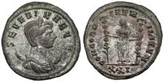 Ancient coins Seweryna (270-275 n.e.) Antoninian, TicinumAwers: Popiersie cesarzowej w diademie i draperii, w prawo, na półksiężycu, w otoku legenda SEVERINA AVGRewers: Concordia stojąca w lewo, trzym