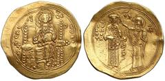 ANCIENT COINS Bizancjum, Jan II Komnen (1118-1143) Hyperpyron Byzantine Empire, Jan II Komnen (1118-1143) Hyperpyron, Mennica Konstantynopol. Awers: Chrystus Pantokrator siedzący na tronie na wprost, 