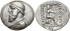 ANCIENT COINS Kingdom of Parthia, Mithradates II, AR Tetradrachm, Seleukeia on the Tigri Partia, Mithradates II (123-88pne), Tetradrachma - rzadka i b. ładna Miejscami lekka korozja w tle rewersu, poz
