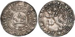 Medieval Czech, Wenceslaus II of Bohemia (1278-1305), Groat Prague Czechy, Wacław II (1278-1305), Grosz praski Bardzo ładny, z zabrudzeniami na rewersie.Srebro, średnica 27.0-27.6 mm, waga 3.77 g. Gra