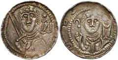 Medieval Poland Collection Władysław II Wygnaniec, Denar - Książę i Biskup - И* - gwiazda nad biblią Piękny egzemplarz z blaskiem menniczym przebijającym spod patyny. Ciekawa odmiana z postacią rycerz