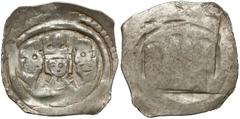 Medieval Österreich, Rudolf I (1273-91), Pfennig St. Veit - König, der zwei Köpfe erhebt Austria, Rudolf I (1273-91), Fenig Sankt Veit - król unoszący głowy Karyntia (Kärnten). Przedstawienie: ukorono