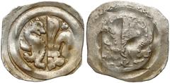 Medieval Österreich, Albrecht I (1282-98), Pfennig Graz - Drache und halbe Lilie Austria, Albrecht I (1282-98), Fenig Graz - smok i półlilia Mennica: Graz. Przedstawienie: smok zwrócony w prawo i pół 