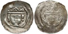 Medieval Österreich, Kärnten, Meinhard von Görz-Tirol (1286-95), Pfennig St. Veit Austria, Karytnia, Meinhard von Görz-Tirol (1286-95), Fenig Sankt Veit Przedstawienie: ukoronowana głowa na wprost. Sr