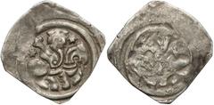 Medieval Österreich, Pfennig Oberzeiring - König mit Zepter auf einem Pferd Austria, Fenig Oberzeiring - król z berłem na koniu Awers: król jadący na koniu, trzymający berło, pomiędzy gwiazdami. Rewer