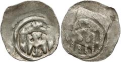 Medieval Österreich, Pfennig - Adler am Tor Austria, Fenig - Orzeł w bramie Przedstawienie: orzeł z rozpostartymi skrzydłami, zwrócony w prawo, w bramie (dwie wieże, na łuku trzy blanki). Srebro, śred