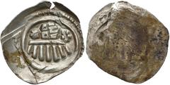 Medieval Österreich, Pfennig - Gebäude hinter einer Palisade (?) Austria, Fenig - Budowla za palisadą (?), pomiędzy rozetami Srebro, średnica 19.5 mm, waga 0.69 g Grade: XF MEDIEVAL, MITTELALTER