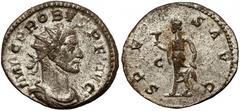 Ancient Coins Probus (276-282) Antoninian, Lugdunum Probus (276-282) Antoninian, Lugdunum Full original silvering and great details. Obverse: IMP C PROBVS•P•F•AVG Radiate, draped and cuirassed bust ri