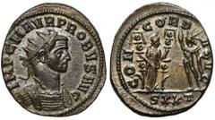 Ancient Coins Probus (276-282) Antoninian, Ticinum Probus (276-282) Antoninian, Ticinum Obverse: IMP C M AVR PROBVS AVG Radiate, cuirassed bust right. Reverse: CONCORD AVG Concordia standing right, ho