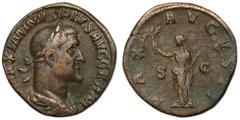 Ancient Coins Maximinus Thrax (235-238 AD) Sestertius, RomeObverse: MAXIMIANVS PIVS AVG GERMLaureate, cuirassed and draped bust right. Reverse: PAX AVGVSTI / S-CPax standing left, holding branch and l