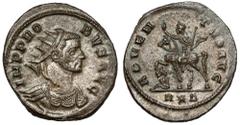 Ancient Coins Probus (276-282 AD) Antoninian, RomeObverse: IMP PROBVS AVGRadiate and cuirassed bust right. Reverse: ADVENTVS AVG / R*ΔEmperor on horseback left, raising right hand and holding long sce