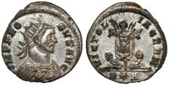Ancient Coins Probus (276-282 AD) Antoninian, RomeObverse: IMP PROBVS AVGRadiate, cuirassed bust right. Reverse: VICTORIA GERM / R*A Military trophy, two captives.Bilon, diameter 20,2 mm, weight 2,7 g