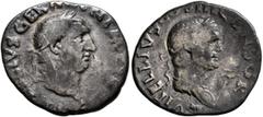 A collection from the Rhineland Vitellius, with Vitellius the Elder, 69. Denarius (Silver, 19 mm, 2.79 g, 6 h), Rome, circa late April–20 December 69. A VITELLIVS GERMAN IMP TR P Laureate head of Vite