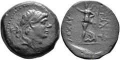 Greek SELEUKID KINGS OF SYRIA. Timarchos, usurper, 164-161 BC. AE (Bronze, 22 mm, 7.56 g, 3 h), Ekbatana. Diademed head of Timarchos to right. Rev. [ΒAΣ]ΙΛΕΩΣ / [ME]ΓAΛOY - [TI]MAPXOY Nike advancing l