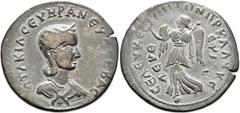 Roman Provincial CILICIA. Seleucia ad Calycadnum. Otacilia Severa, Augusta, 244-249. Hexassarion (Bronze, 33 mm, 16.00 g, 6 h). ΩTAKIΛ CЄYHPAN ЄYC CЄBA Diademed and draped bust of Otacilia Severa to r