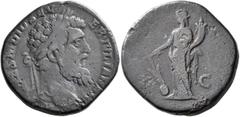 Roman Imperial Didius Julianus, 193. Sestertius (Orichalcum, 27 mm, 16.38 g, 6 h), Rome. IMP CAES M DID SEVER IVLIAN AVG Laureate head of Didius Julianus to right. Rev. P M TR P COS / S - C Fortuna st