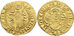 World LOW COUNTRIES. Gelre (Gelderland). Arnold van Egmond, first reign, 1423-1465. Florin d'or (Gold, 23 mm, 2.84 g, 11 h). S IOhANNES BABTISTA (lion) St. John standing facing. Rev. ✠DVX ARNOLD GEL Z