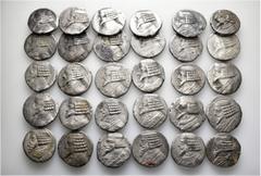 Group Lots A lot containing 30 silver coins. All: Parthian Tetradrachms. Fine to very fine. LOT SOLD AS IS, NO RETURNS. 30 coins in lot. From a European collection, formed before 1990.