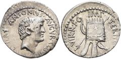 Roman Republican & Imperatorial Mark Antony, 44-30 BC. Denarius (Silver, 19 mm, 3.62 g, 6 h), Antiochia on the Orontes or a military mint travelling with Canidius Crassus in Armenia, 37 BC. ANTONIVS•A
