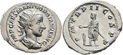 Roman Imperial Gordian III, 238-244. Antoninianus (Silver, 25 mm, 3.50 g, 1 h), Rome, 239-240. IMP CAES M ANT GORDIANVS AVG Radiate, draped and cuirassed bust of Gordian III to right, seen from behind