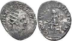 Roman Imperial Pacatian, usurper, circa 248-249. Antoninianus (Silver, 23 mm, 4.00 g, 7 h), Viminacium. IMP TI CL MAR PACATIANVS P F A[VG] Radiate, draped and cuirassed bust of Pacatian to right, seen
