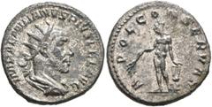Roman Imperial Aemilian, 253. Antoninianus (Silvered bronze, 20 mm, 4.00 g, 1 h), irregular mint. IMP AEMILIANVS PIVS FEL AVG Radiate, draped and cuirassed bust of Aemilian to right, seen from behind.
