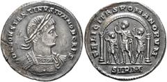 The Ramskold Collection, Part I Constantine II, as Caesar, 316-337. Light Miliarense (Silver, 23 mm, 3.27 g, 6 h), Sirmium, 323-324. D N CONSTANTINVS IVN NOB CAES Laureate and cuirassed bust of Consta
