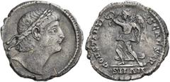The Ramskold Collection, Part I Constantius II, as Caesar, 324-337. Siliqua (Silver, 20 mm, 3.07 g, 6 h), Antiochia, 335-336 (?). Laureate head of Constantius II to right. Rev. CONSTANTI-VS CAESAR / S