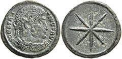 The Ramskold Collection, Part I Constantine I, 307/310-337. AE (Bronze, 17 mm, 1.74 g), Thessalonica, 317-320. CONSTAN-TINVS AVG Laureate and cuirassed bust of Constantine I to right. Rev. Eight-rayed