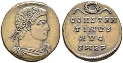 The Ramskold Collection, Part I Constantine I, 307/310-337. Follis (Bronze, 18 mm, 2.82 g, 7 h), Rome, late 328-early 329. Laurel-and-rosette-diademed, draped and cuirassed bust of Constantine I to ri