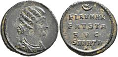 The Ramskold Collection, Part I Fausta, Augusta, 324-326. Follis (Bronze, 18 mm, 2.34 g, 6 h), Antiochia, July 326. Draped bust of Fausta to right, wearing single pendant earring and pearl necklace. R