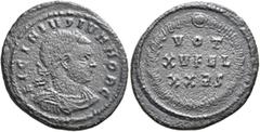 The Ramskold Collection, Part I Licinius II, Caesar, 317-324. Follis (Bronze, 21 mm, 3.14 g, 12 h), Rome, circa 320. LICINIVS IVN NOB C Laureate, draped and cuirassed bust of Licinius II to right. Rev