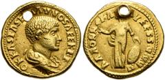 The Aurum Barbarorum Collection IV UNCERTAIN GERMANIC TRIBES, Aurum Barbarorum. Late 3rd-early 4th centuries. 'Aureus' (Gold, 18 mm, 5.56 g, 1 h), 'Derived Gordian Group B'. Imitating Caracalla Caesar