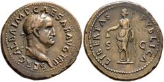 The Agricola Collection Galba. As (Copper, 28 mm, 10.90 g, 6 h), Rome, October 68. SSER GALBA IMP CAESAR AVG TR P Laureate head of Galba to right. Rev. LIBERTAS PVBLICA / S - C Libertas standing front