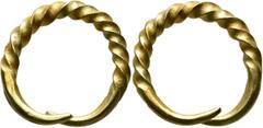 Celtic UNCERTAIN. Circa 1100-500 BC. 'Ring Money' (Gold, 7.44 g). A twisted single shaft of gold with plain ends. Rev. Leu 7 (2020), 1001. Somewhat bent, otherwise, extremely fine. Late Bronze or earl