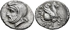 Greek MYSIA. Lampsakos. Spithridates, satrap of Lydia and Ionia, circa 334 BC. Tetrobol (Silver, 17 mm, 2.64 g, 12 h), Chian standard. Head of the satrap Spithridates to left, wearing kyrbasia. Rev. Σ