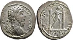 Roman Provincial LYDIA. Philadelphia. Marcus Aurelius, 161-180. Tetrassarion (Bronze, 15.30 g), Eugenetor, magistrate, circa 169-176. ΑY Κ [Μ ΑYΡ] ΑΝΤΩΝΙΝΟϹ Laureate and cuirassed bust of Marcus Aurel