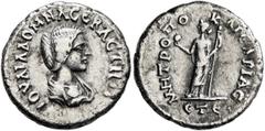 Roman Provincial CAPPADOCIA. Caesaraea-Eusebia. Julia Domna, Augusta, 193-217. Drachm (Silver, 17 mm, 2.91 g, 12 h), RY 5 of Septimius Severus = 197. IOΥΛIA ΔOMNA CЄBACTH•• Draped bust of Julia Domna 