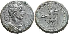 The Collection of E. ten Brink: Hadrian LYDIA. Nysa. Hadrian, 117-138. Hexassarion (Bronze, 31 mm, 24.38 g, 6 h). ΑΥΤΟΚΡΑΤΩΡ ΚΑΙϹΑΡ ΤΡΑΙΑΝΟϹ ΑΔΡΙΑΝΟϹ ϹΕΒ Laureate, draped and cuirassed bust of Hadrian