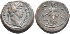 The Collection of E. ten Brink: Hadrian EGYPT. Alexandria. Hadrian, 117-138. Obol (Bronze, 18 mm, 5.88 g, 12 h), Saite nome, RY 11 = 126/7. ΑΥΤ ΚΑΙ ΤΡΑΙ ΑΔΡΙΑ CЄΒ Laureate head of Hadrian to right, wi
