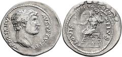 The Collection of E. ten Brink: Hadrian Hadrian, 117-138. Cistophorus (Silver, 31 mm, 9.93 g, 6 h), Ephesus. HADRIANVS AVGVSTVS P P Bare head of Hadrian to right. Rev. IOVIS [OL]YMPIVS Jupiter seated 