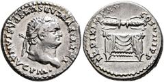 Roman Imperial Titus, 79-81. Denarius (Silver, 18 mm, 3.37 g, 6 h), Rome, 1 January-30 June 80. IMP TITVS CAES VESPASIAN AVG P M• Laureate head of Titus to right. Rev. TR P IX IMP XV COS VIII P P Wing