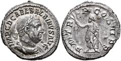 Roman Imperial Balbinus, 238. Denarius (Silver, 20 mm, 2.61 g, 12 h), Rome, circa April-June 238. IMP C D CAEL BALBINVS AVG Laureate, draped and cuirassed bust of Balbinus to right. Rev. P M TR P COS 