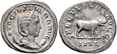 Roman Imperial Otacilia Severa, Augusta, 244-249. Antoninianus (Silver, 23 mm, 3.45 g, 7 h), Rome, 248. OTACIL SEVERA AVG Diademed and draped bust of Otacilia Severa set to right on crescent. Rev. SAE