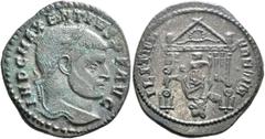 The Ramskold Collection, Part II Maxentius, 307-312. Follis (Silvered bronze, 26 mm, 6.32 g, 6 h), Rome, 311-312. IMP C MAXENTIVS P F AVG Laureate head of Maxentius to right. Rev. [FIDES] - MILITVM / 