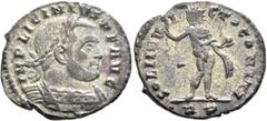 The Ramskold Collection, Part II Licinius I, 308-324. Follis (Silvered bronze, 23 mm, 3.80 g, 6 h), Rome, 312-313. IMP LICINIVS P F AVG Laureate and cuirassed bust of Licinius I to right. Rev. SOLI IN
