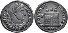 The Ramskold Collection, Part II Crispus, Caesar, 316-326. Follis (Bronze, 19 mm, 3.37 g, 12 h), Constantinopolis, 326. CRISPVS NOB CAES Laureate, draped and cuirassed bust of Crispus to right. Rev. P